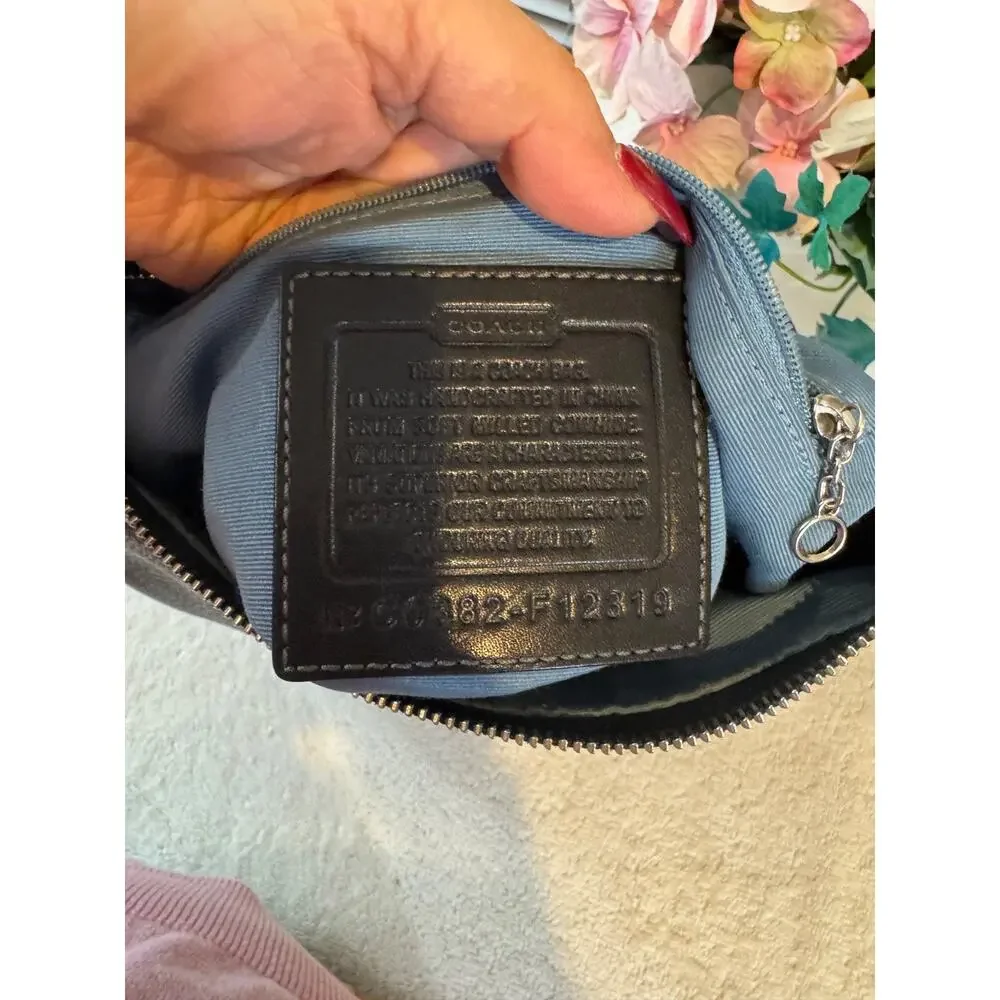 Y2K COACH F12319 PEBBLED LEATHER SHOULDER CROSSBODY BAG BLACKPURSE(150